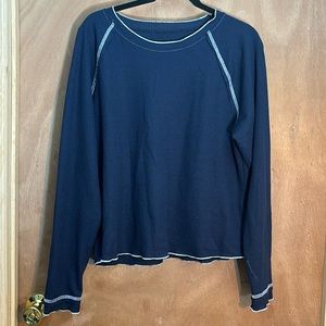 Blue long sleeve waffle knit top XL Amaryllis never worn
